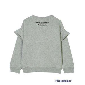 Burberry Children's Girl's Sweatshirt in Gray with Ruffle Sleeve Detail (Sz 4Y)